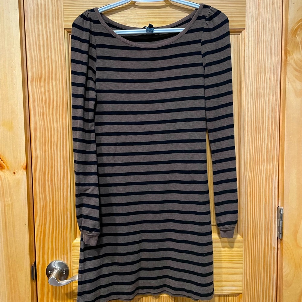 Brown/black striped dress